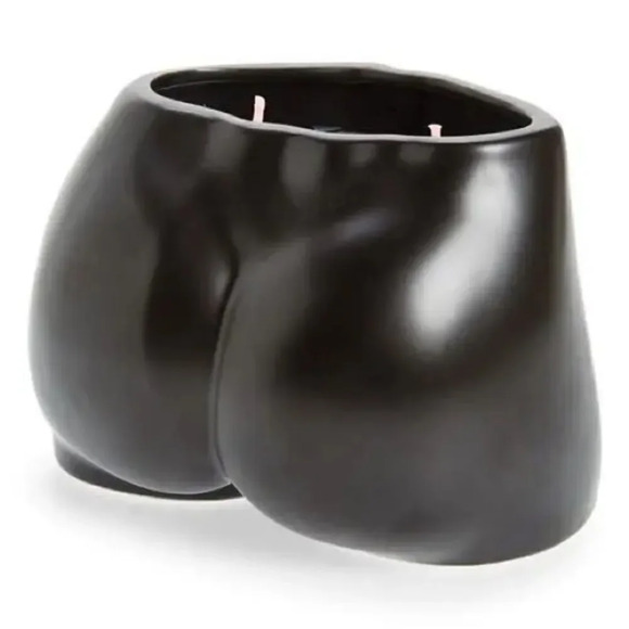 Caiyu Candle Le Petit Derriere Matte Black Ceramic Soy Sculpture Candle New
